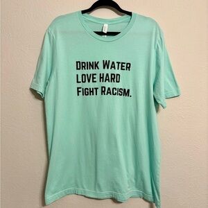 Fight Racism Mint Green Short Sleeve Tee